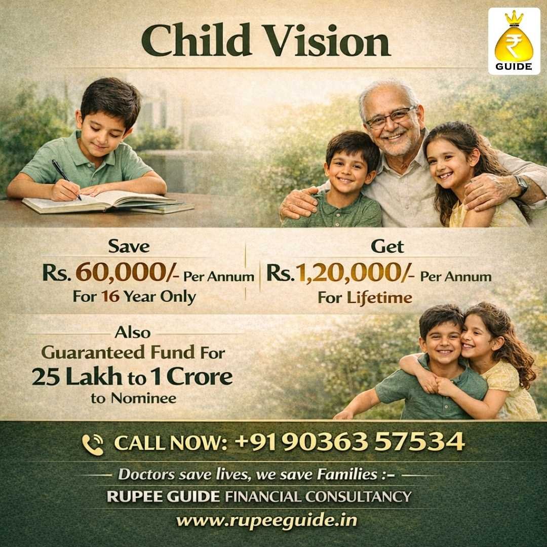 Child Vision plan offering lifetime income and guaranteed fund to nominee. Consult the best investment advisor in bangalore today.