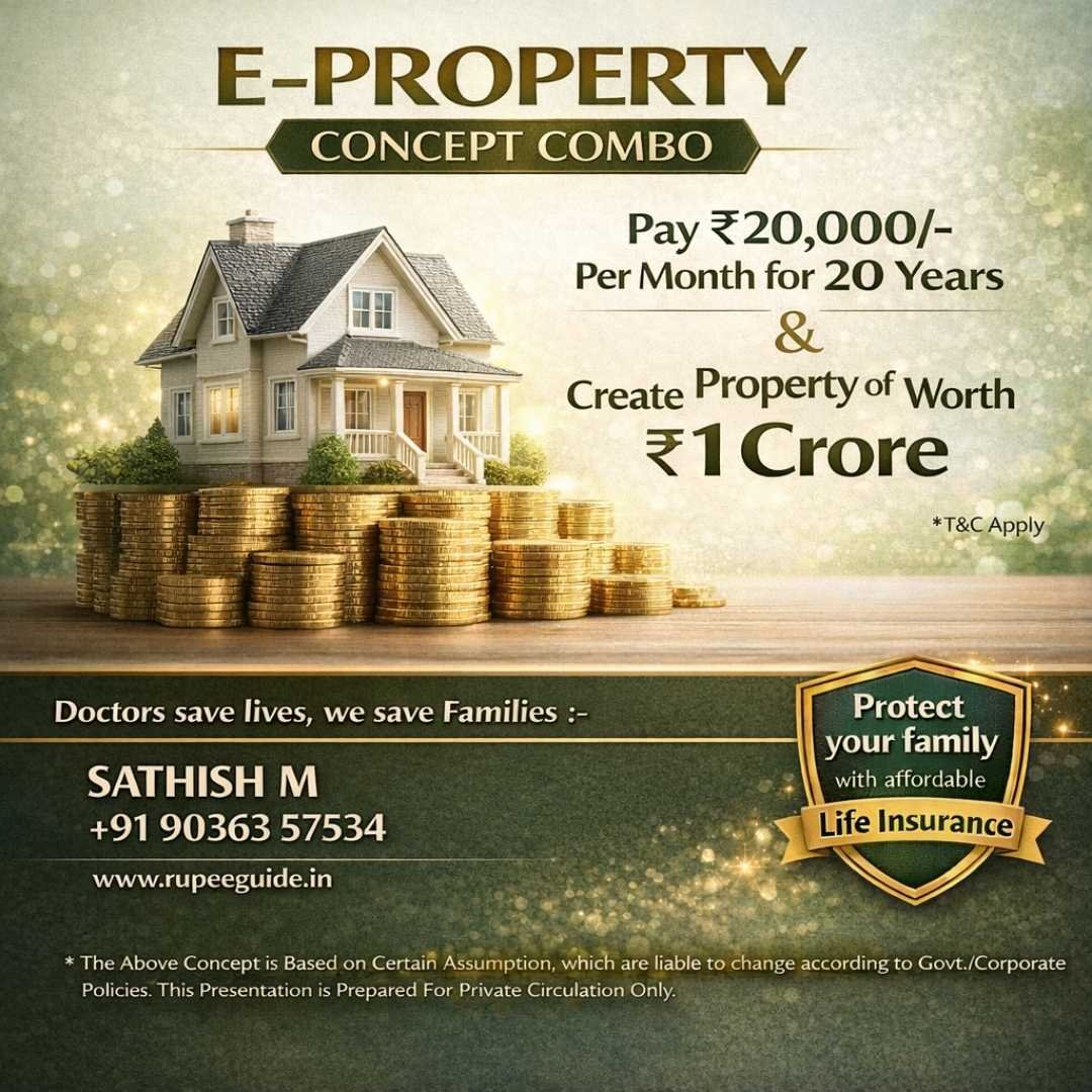 E-property concept combo for long term wealth creation of 1 Crore. Consult the certified financial planner near me today.