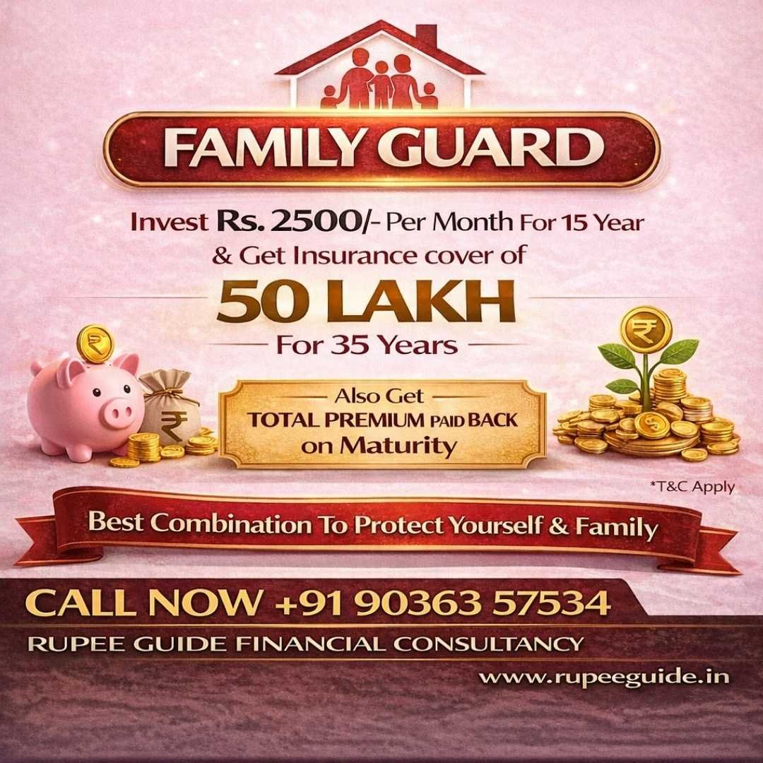 Family guard term insurance plan providing 50 Lakh cover for family protection. Consult the top life insurance agent near me today.