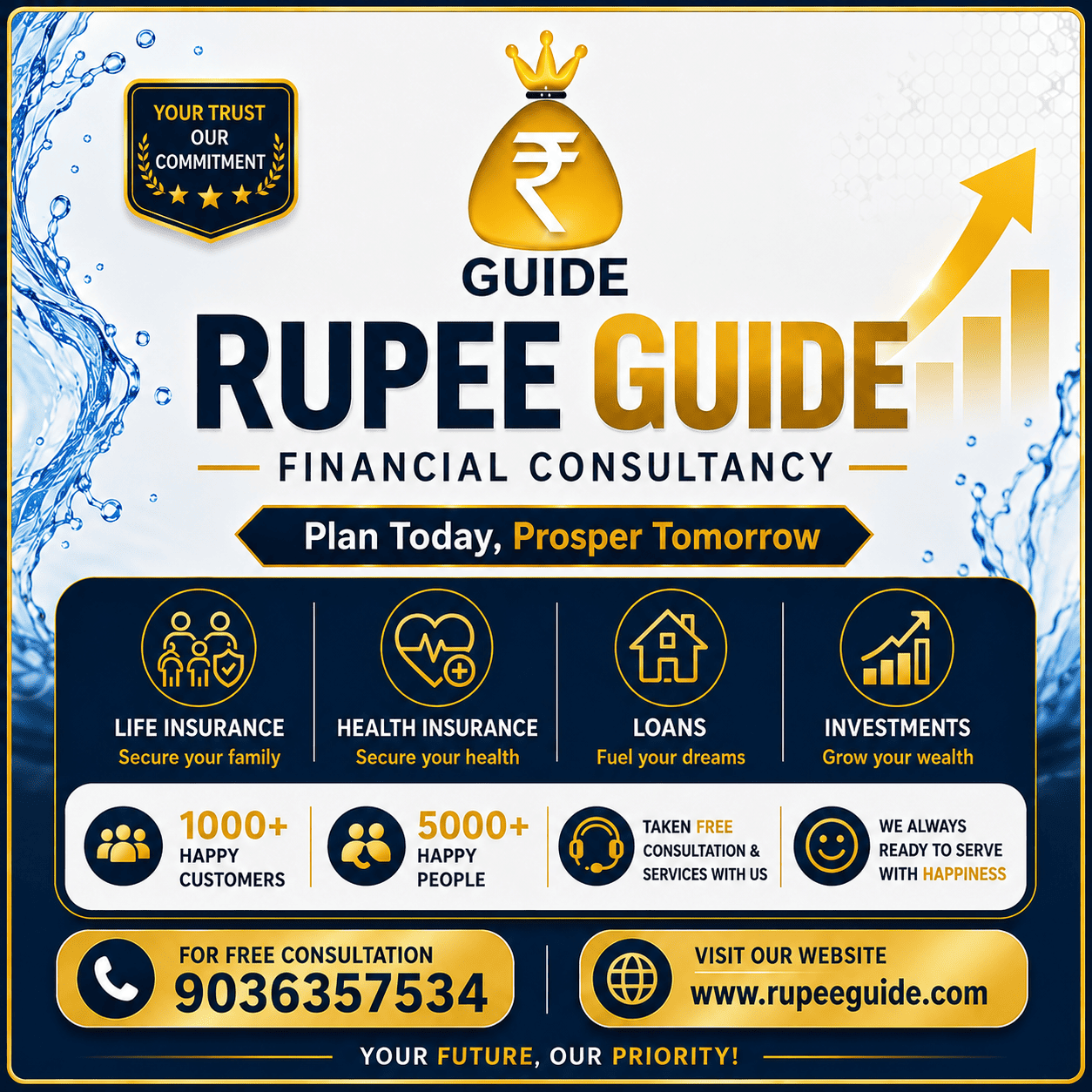 Overview of Rupee Guide financial services including insurance, loans, and investments. Consult the best financial consultant bangalore today.