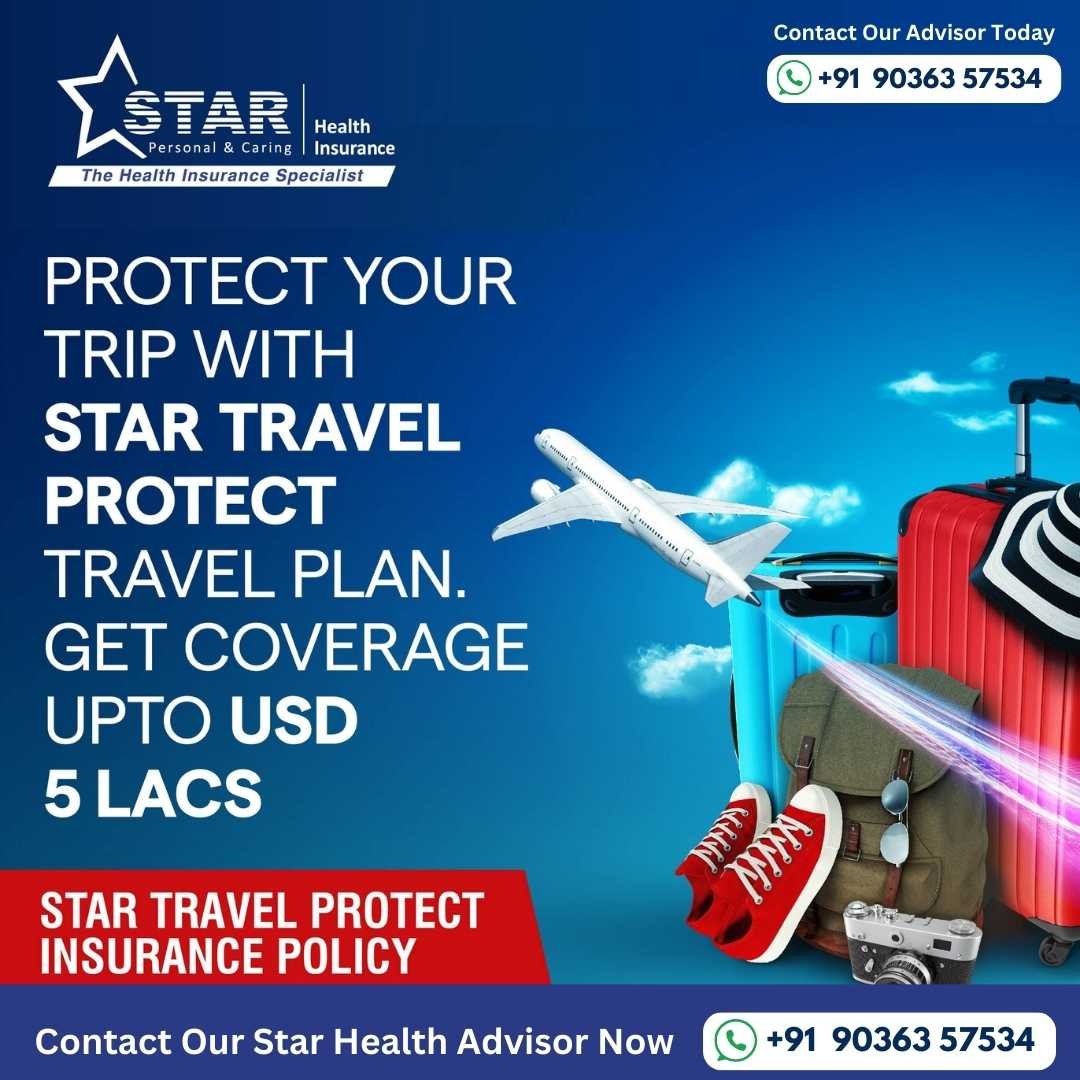 Star Travel Protect travel insurance plan with coverage up to USD 5 Lacs. Consult the star health insurance agent bangalore today.