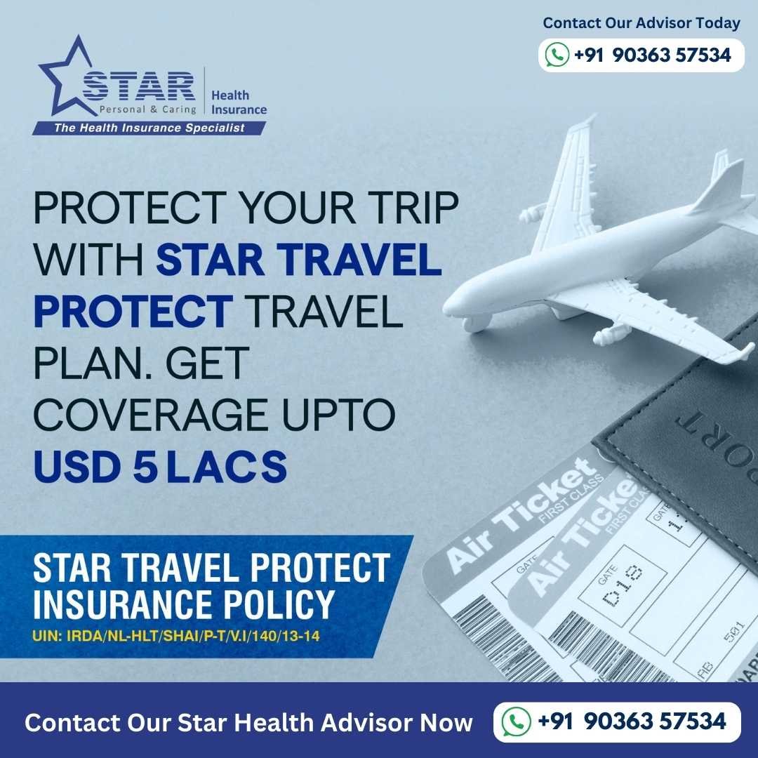 Star Travel Protect insurance policy for travelling abroad with coverage up to 5 Lakh USD. Consult the star health insurance agent bangalore today.