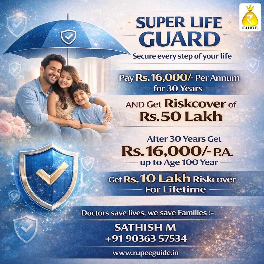 Super Life Guard plan offering lifetime risk cover and payouts. Consult the life insurance consultant bangalore today.
