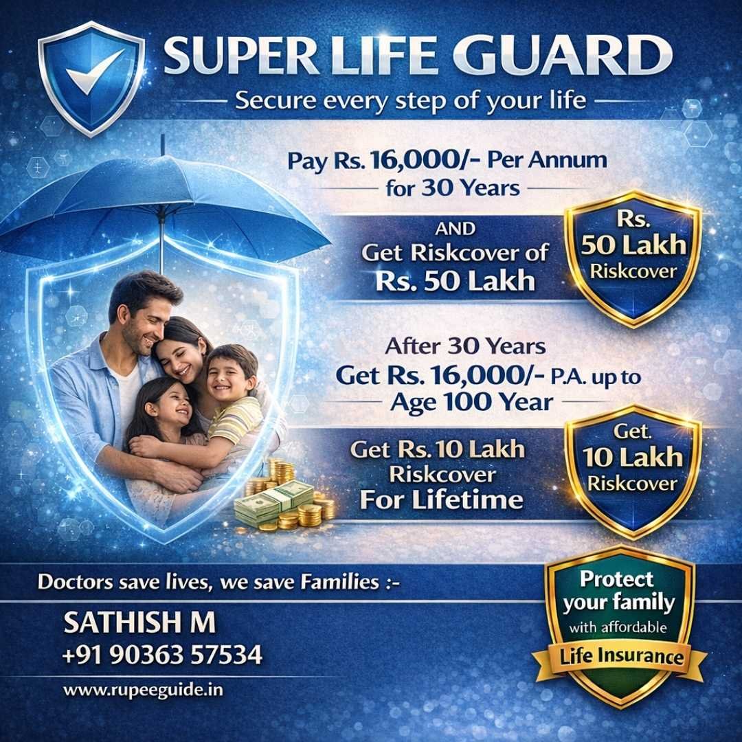 Super Life Guard term life insurance plan with 50 Lakh risk cover. Consult the top life insurance agent near me today.
